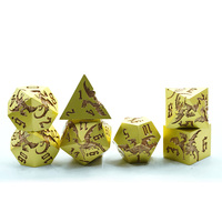 Ensemble de dés en métal doré avec forme de libellule, 7 pièces, kit de jeu de table Dungeon Master DND RPG