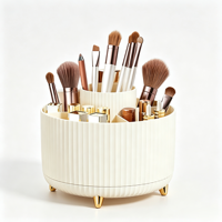 Organisateur de maquillage rotatif à 360° en plastique, grande capacité, boîte de rangement cosmétique, organisateur de coiffeuse, marque privée ODM