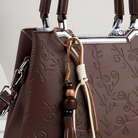 Sac à main bandoulière en PU gaufré avec poignée, idéal pour les trajets quotidiens des femmes