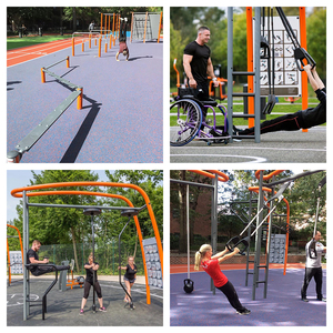 障害者のための平行ウォーキングトレーナー、コミュニティパークの障害者のための鋼で作られた屋外フィットネス機器 - Product Image 5