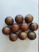 Petites boules en bois de noyer noir rondes décoratives, boules en bois avec trou
