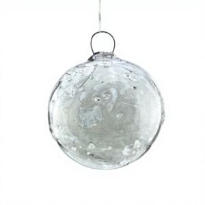 Grande boule de verre clair ornements suspendus meilleur décoratif pour arbre de noël fête du nouvel an boule de verre de noël ornements suspendus - Product Image 1