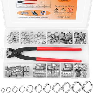 Sanya 121pc Stainless Steel <b>Hose</b> <b>Clamps</b> With Pliers 6-33.1mm For Repair And Replacement - Product Image 2