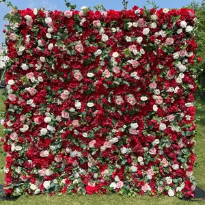 KCFW-208 eventi di fiori appesi artificiali fondali di fiori di piante da palcoscenico decorativi muro di fiori di seta di fard bianco