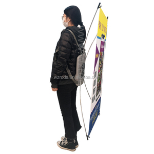 Weihai Wzrods Cheap Walking Advertising Promotional Backpack with X Banner Digital Printed Polyester Sports Theme