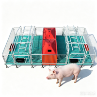 Lit de mise bas 2-en-1 pour truies, cage de mise bas double position, enclos de maternité pour porcelets, équipement d'élevage porcin galvanisé à chaud