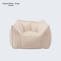 Fauteuil moderne en bouclette, pouf individuel, canapé de sol compressé sous vide pour salon et chambre