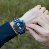 Montre d'affaires chronographe de Style sportif minimaliste Design unique Matériau en bois 22mm OEM Dropshipping Festival Cadeau Matériel