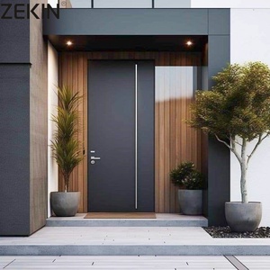 Zekin Modern design <b>Smart</b> <b>Lock</b> Exterior Pivot Aluminum Alloy Exterior Doors For Houses Anti-theft Interlocking Door - Product Image 1