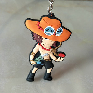 Porte-clés personnalisé mignon de dessin animé, porte-clés en caoutchouc souple, petit cadeau pour enfant, porte-clés Anime une pièce, vente en gros - Product Image 6
