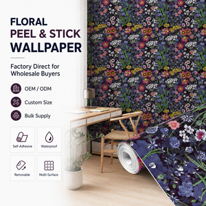 Fancyfix Graceful Orchid Flower <strong>Border</strong> Design PVC Waterproof <strong>Wall</strong> <strong>Paper</strong> Self-Adhesive Peel Stick Free Samples for Household - Product Image 2