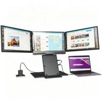 Moniteur triple/quadruple 15,3 pouces 1200P USB-C pour trading boursier – Extension d'écran portable multi-écrans sans souci après-vente