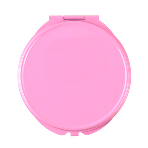7cm <b>Light</b> Pink Painted Metal Compact <b>Mirror</b> Round Folding Pocket <b>Makeup</b> <b>Mirror</b> HD Glass Travel <b>Mirror</b> Custom Logo Printing - Product Image 1