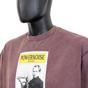 TOPSHOW mayorista serigrafía <span class=keywords><strong>Grpahic</strong></span> Tee hombres ácido lavado recortado Boxy personalizado 320 Gsm algodón camiseta - Product Image 3