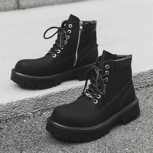 Mid Top Yellow Work <b>Boots</b> Men Fashion British Desert Shoes Thick Sole Anti Slip Breathable Outdoor Trekking <b>Boots</b> - Product Image 1