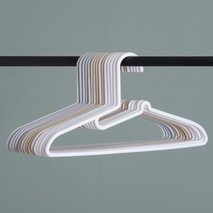 HeDouY Plastic Clothes Hanger White Gray Apricot Rectangle Hook Type For Clothes Trouser Tie Hangers - Product Image 4