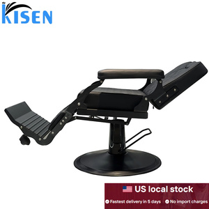 Silla de masaje eléctrica de lujo, moderna, de cuero negro, sin plomería, para salón de belleza, Kisen, envío gratis, gran oferta. - Product Image 2