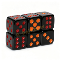 Jeu de dés professionnels Smoky Pips D6 en résine sans bulles, 14 mm, 16 mm, 18 mm, avec logo gravé