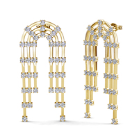 Boucles d'oreilles créatives à longues pampilles en zircon cubique, plaquées or 18 carats, fantaisie pour femme, accessoires cadeaux