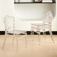 Chaise d'enfant empilable transparente moderne en gros pour salle à manger, école et hôtel, design en plastique transparent écologique