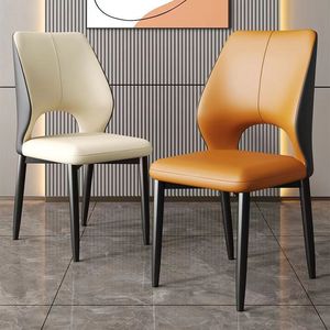 <span class=keywords><strong>Chaise</strong></span> de salle à manger minimaliste italienne en similicuir PU, dossier creux, <span class=keywords><strong>chaise</strong></span> d'appoint avec pieds en acier carbone pour cuisine, salon, restaurant - Product Image 3