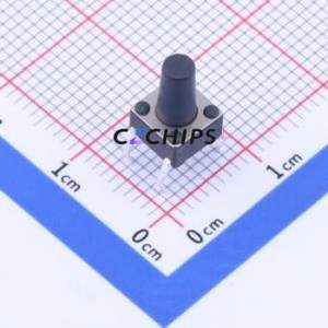 GT-TC096B-H100-L1 Tactile Switch Through hole-4P,6x6mm Switch Single Pole Single Throw Round Button 2.5N Through Hole - Product Image 1