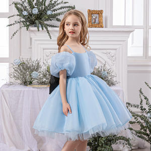 Abito da bambina in raso con applicazioni stampate, stile principessa, per feste di compleanno, scuola materna e vacanze, <span class=keywords><strong>3</strong></span>-6 anni - Product Image 3