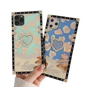 Lüks 3D parlak kristal elmas plastik akrilik arka kapak kılıfı iPhone 6 için 7 8 artı Xr X Xs Max 11 12 13 14 Pro Max vaka