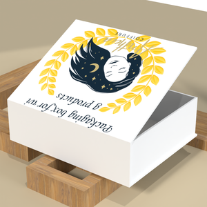 Boîte-cadeau de perruque de grande taille pour femmes bon marché doublée de perruque de satin Boîte d'emballage en papier pliable d'estampage d'or de perruque - Product Image 3