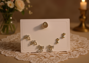 Eleganti orecchini in cristallo in stile francese, design a farfalla in argento, set di gioielli da donna per l'uso quotidiano - Product Image 2