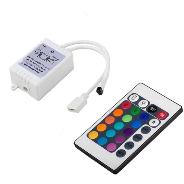 DC 12V 2835 5050 LED Strip Light Control Box Dimmer 24 Key IR Wireless Mini RGB Remote Controller