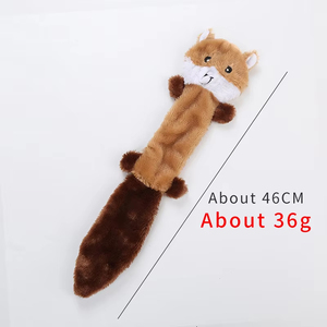 Vente en gros, Meilleure vente : Jouets à mâcher pour animaux de compagnie populaires, en peluche longue et couineurs, collection renard, raton laveur, écureuil, sans rembourrage, à presser - Product Image 4