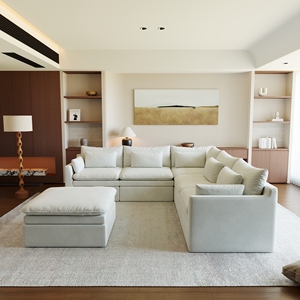 ATUNUS - Sofá Seccional Modular de Diseño Minimalista Moderno, Sofá de Tela Tipo Lino, Juego de Muebles Seccionales para Sala de Estar - Product Image 4