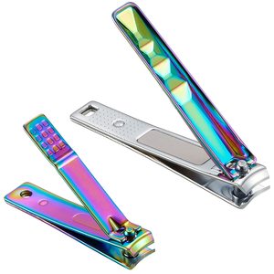 New <b>Big</b> Size Finger Toe Nail Clippers Durable Rainbow Multicolour Coated Carbon Steel Portable Nail Care <b>Tools</b> - Product Image 2