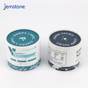 Vente d'usine, tube en papier cylindrique en carton avec doublure en aluminium, qualité alimentaire, pour capsules de vitamines, poudre de collagène et protéines - Product Image 1