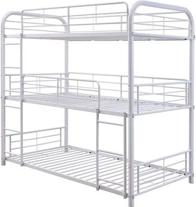 <span class=keywords><strong>Lit</strong></span> superposé triple en métal <span class=keywords><strong>à</strong></span> trois <span class=keywords><strong>étages</strong></span>, taille double, solide - Product Image 3