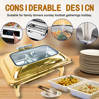 YITIAN Luxus-Restaurant-Hotel Hydraulische Abdeckung 201 314 Edelstahl Catering-Buffet-Set Chafing Dishes