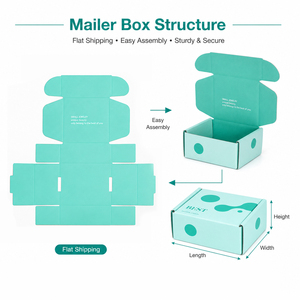 Corrugated Mailer Boxes Foldable Shipping Boxes Recycled Materials Eco-Friendly Embossing Matt <b>Lamination</b> - Product Image 4