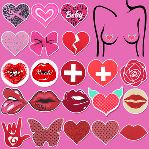 Décoration de luxe Sexy seins rouges Pasties personnalisés femme mamelon Pasties fantaisie sein adhésif mamelon couverture autocollants - Product Image 1