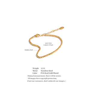 JINYOU 4188 Bracciale Premium in Acciaio Inossidabile Placcato Oro con Perline Quadrate per <span class=keywords><strong>Gioielli</strong></span> Personalizzati di Alta Qualità - Product Image 6