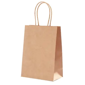 Sac en papier kraft couleur unie très populaire pour mariages et usage quotidien - Sac à main élégant pour cadeaux de mariage - Product Image 4