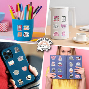60 piezas de moda Smut Bookish lectura Graffiti pegatinas <span class=keywords><strong>para</strong></span> <span class=keywords><strong>pared</strong></span> nevera decoración biblioteca libro lectura pegatina - Product Image 6
