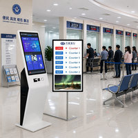 Kiosque de gestion de file d'attente avec paiement, machine à jetons en libre-service, écran tactile, lecteur de codes QR et imprimante de tickets