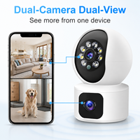 Caméras de sécurité domestique sans fil à suivi automatique les plus vendues, caméra Wifi sans fil 4MP HD à double objectif, caméra de surveillance pour bébé