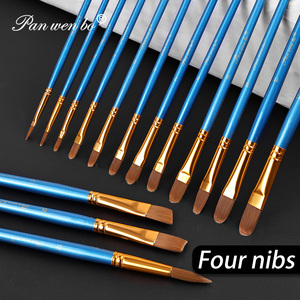 Panwenbo 12Pcs Nylon Tóc Nghệ Thuật Chuyên Nghiệp Bàn Chải Màu Nước Sơn Bàn Chải Nghệ Sĩ Người Mới Bắt Đầu Acrylic Sơn Dầu Bàn Chải Thiết Lập - Product Image 5