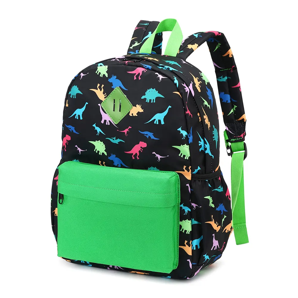 Mochila decorada con dinosaurio con logotipo personalizado, mochilas escolares para niños pequeños, mochilas de jardín de infantes preescolar con correa para el pecho