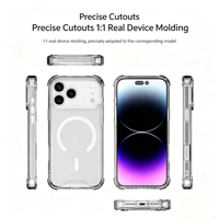 Coque magnétique transparente pour iPhone 18, hybride PC+TPU, protection blindée, coques de téléphone portable transparentes magnétiques pour iPhone 15 16 17 18 Pro Max