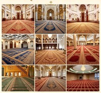 Tapis de prière vert pour mosquée, sur mesure, en nylon, tufté et tissé, pour la prière musulmane