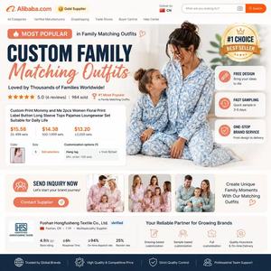 Set Pigiama Personalizzato <span class=keywords><strong>Mamma</strong></span> e Figlia 2 Pezzi con Stampa Floreale, Bottoni e Maniche Lunghe, Adatto per la Vita Quotidiana - Product Image 3