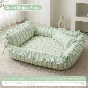 Wholesale Luxury High Quality Small Dog Beds Plush Eco-Friendly Solid Pattern Nylon <b>Pet</b> <b>Sofa</b> Bed - Product Image 6